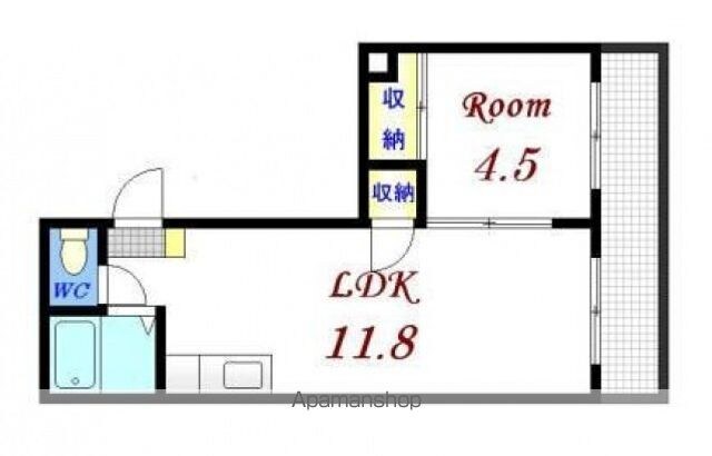 三篠カワミビル[1LDK/35m2]の間取図