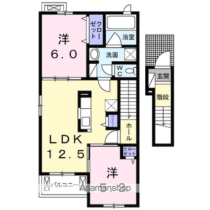 ベルコート高針Ａ[2LDK/57.32m2]の間取図