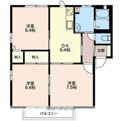 コーポ・トロモンＡＢ[3DK/58.6m2]の間取図