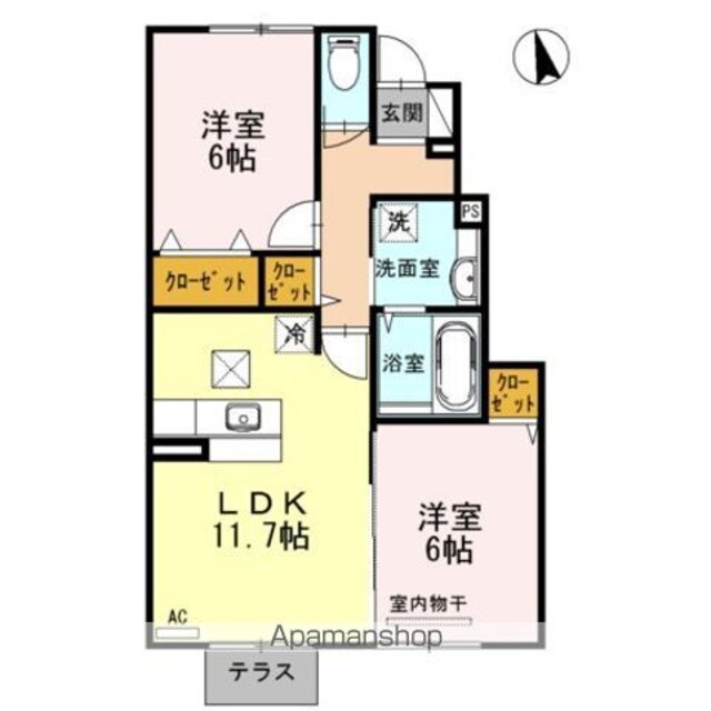 クレール　メゾン[2LDK/56.67m2]の間取図