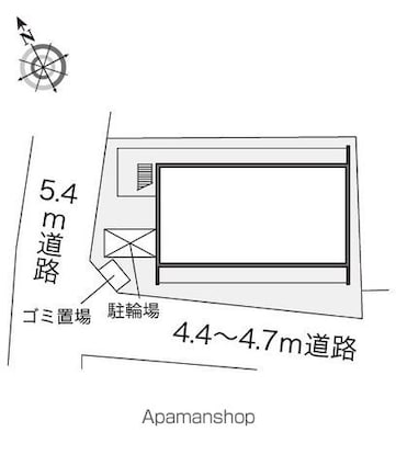 レオパレスＫＫＳ中宮[1K/19.87m2]の配置図