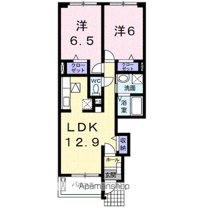 シャルマンフルール[2LDK/55.17m2]の間取図