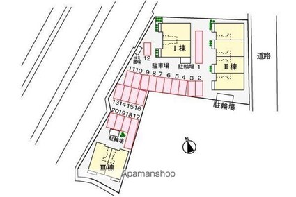 香川県高松市田村町[1LDK/44.82m2]の配置図