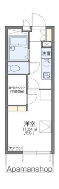 レオパレス金城[1K/19.87m2]の間取図