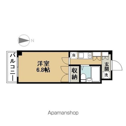 ホワイトリヴィエール[1K/21.6m2]の間取図