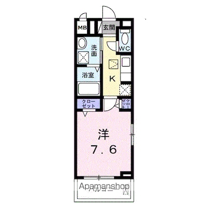 ランタナ[1K/27.02m2]の間取図