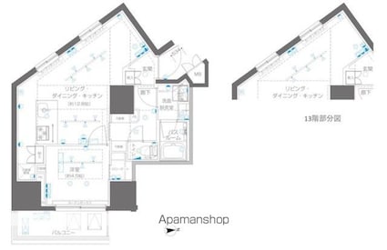 ＺＯＯＭ信濃町[1LDK/44.97m2]の間取図
