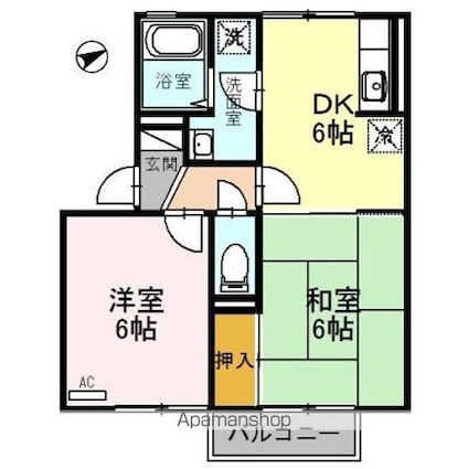 アーニマ・カーサ[2DK/42.12m2]の間取図