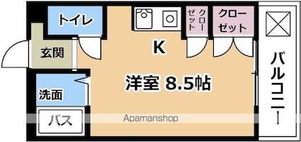 グランドハイツ柴原[1R/20.52m2]の間取図