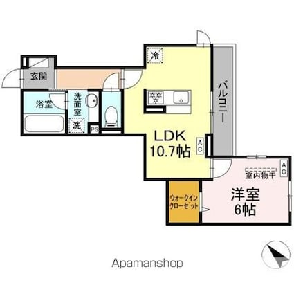 ＧＲＡＮＤ　ＤーＲＯＯＭ大秋[1LDK/41.81m2]の間取図