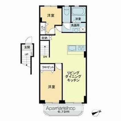 マンション高輪[2LDK/67.49m2]の間取図