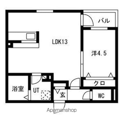 クラージュ浄心[1LDK/40.2m2]の間取図