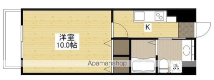 広島県広島市南区金屋町[1K/29.94m2]の間取図