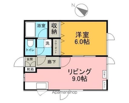 コーポアドレイション[1LDK/34.71m2]の間取図