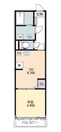 ｕｍｅｘ千葉[1DK/28.56m2]の間取図