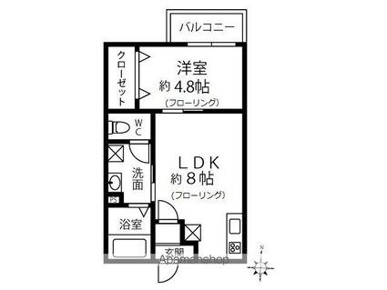 Ｎグレイス[1LDK/31.95m2]の間取図