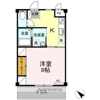ＰＲＩＤＥーＩ[1K/31.5m2]の間取図