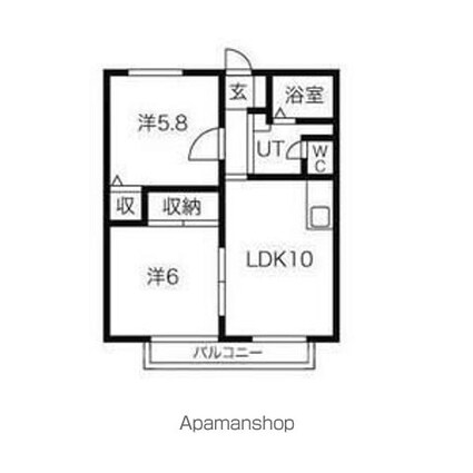 サントピアＫ[2LDK/48m2]の間取図