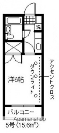 広島県広島市中区広瀬町[1K/15.6m2]の間取図