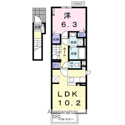 坂本３丁目アパート　　　　　　　　　　　　　　　　　　　　　[1LDK/43.77m2]の間取図