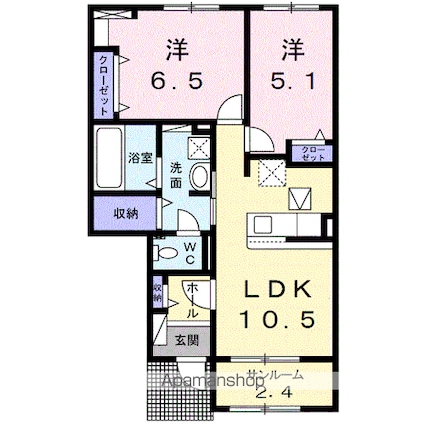 ベルデ・Ｓ[2LDK/56.69m2]の間取図