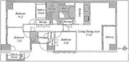 グレンパーク駒場　ＷＥＳＴ棟[3LDK/104.81m2]の間取図