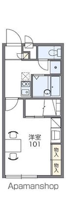 レオパレスグランドカメリアⅥ[1K/23.18m2]の間取図