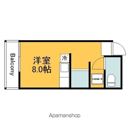 広島県広島市西区大芝１丁目[1R/18m2]の間取図
