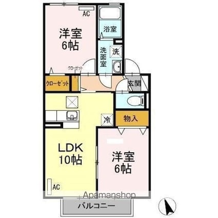 クレール　シャトー[2LDK/50.12m2]の間取図