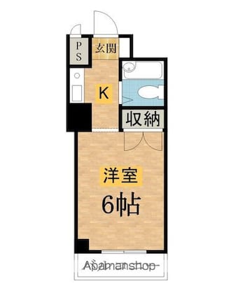サンマリーナ古川[1K/16.92m2]の間取図
