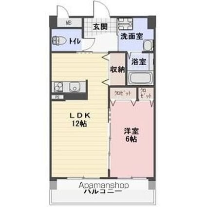 シャイン・ヴィレッジ[1LDK/44.32m2]の間取図