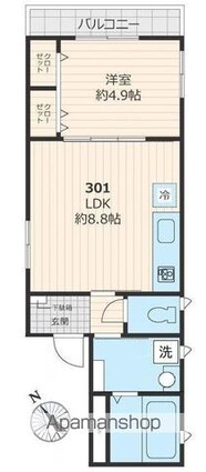 ｕｎ　ｂｅｌ　ｐｏｒｔｏ　ウンベルポルト[1LDK/36.24m2]の間取図