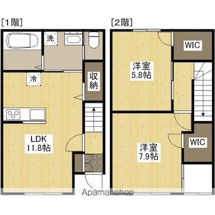 セラータ[2LDK/65.08m2]の間取図