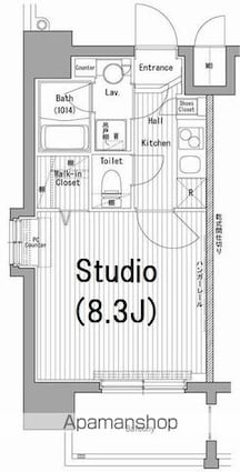ガーラ・ステーション明大前[1K/25.53m2]の間取図