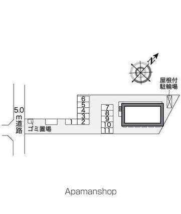 レオパレス沖野が原[1K/22.35m2]の配置図