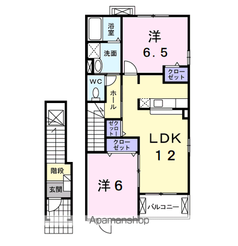 サンライト若松　Ⅲの間取り