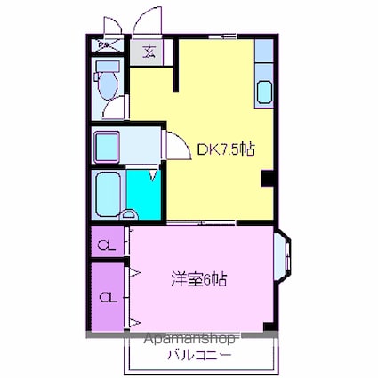 エルディムＫ[1DK/33.12m2]の間取図