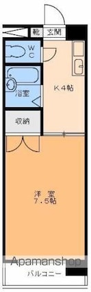 アメニティー味酒[1K/25.12m2]の間取図