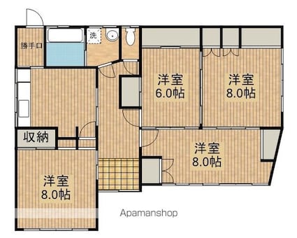 中屋敷町平屋[4DK/91.8m2]の間取図