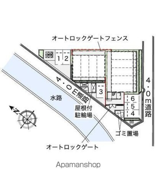 レオパレスクローバー[1K/19.87m2]の配置図
