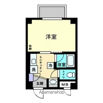 アルファコンフォート高松[1K/22m2]の間取図