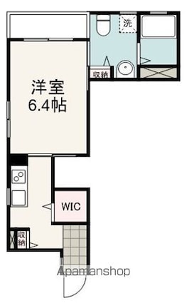 新富町セゾンヴェール[1K/25.77m2]の間取図