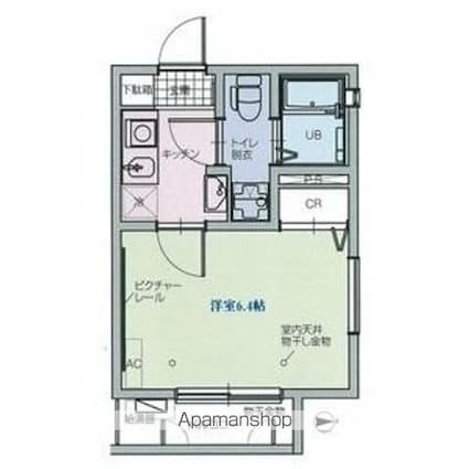 ルクール氷川台[1K/20.28m2]の間取図