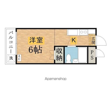 グリーンハイム桜塚[1R/18.9m2]の間取図