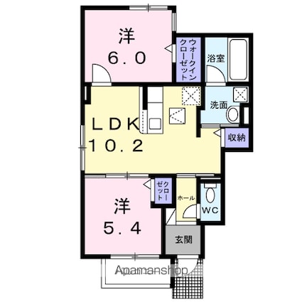メゾン　デ　リアン[2LDK/51.29m2]の間取図