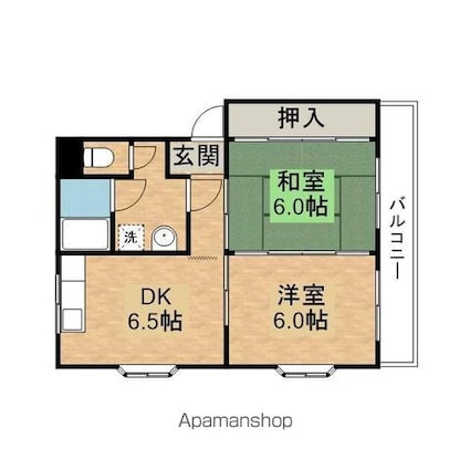 ベル・パステ[2DK/46.26m2]の間取図