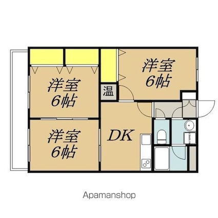 マンション　ブルーベリーズ[3DK/55.02m2]の間取図