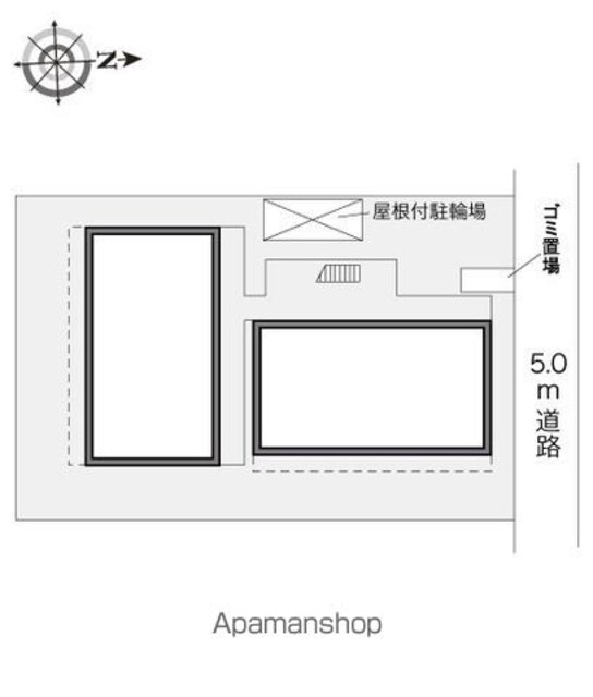 レオパレスハイアット国立[1K/20.01m2]の配置図