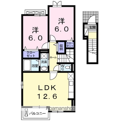 ストロベリーガーデンＢ[2LDK/59.03m2]の間取図