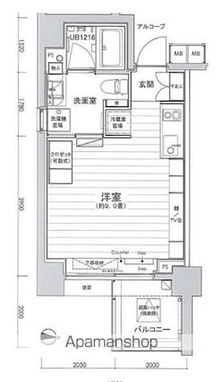東京都墨田区緑１丁目[1R/27m2]の間取図